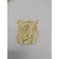 Фигурка из фанеры плоская (подвес) "Девушка с лошадью"